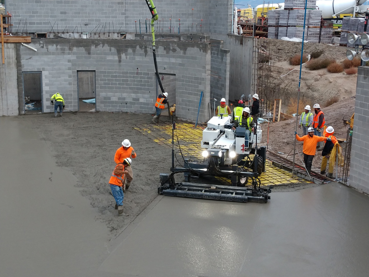Laying of concrete